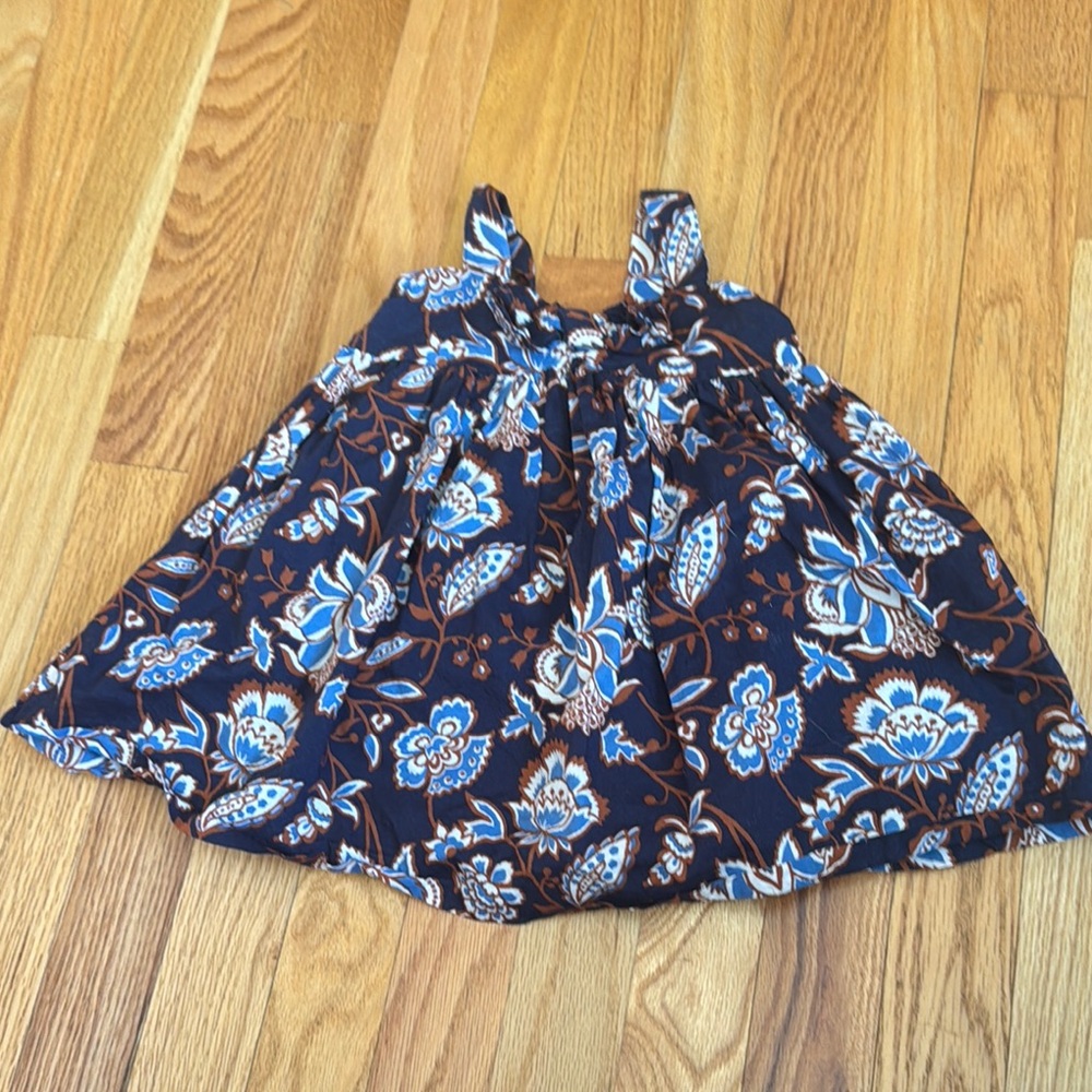 Floral Blue and Brown Dress